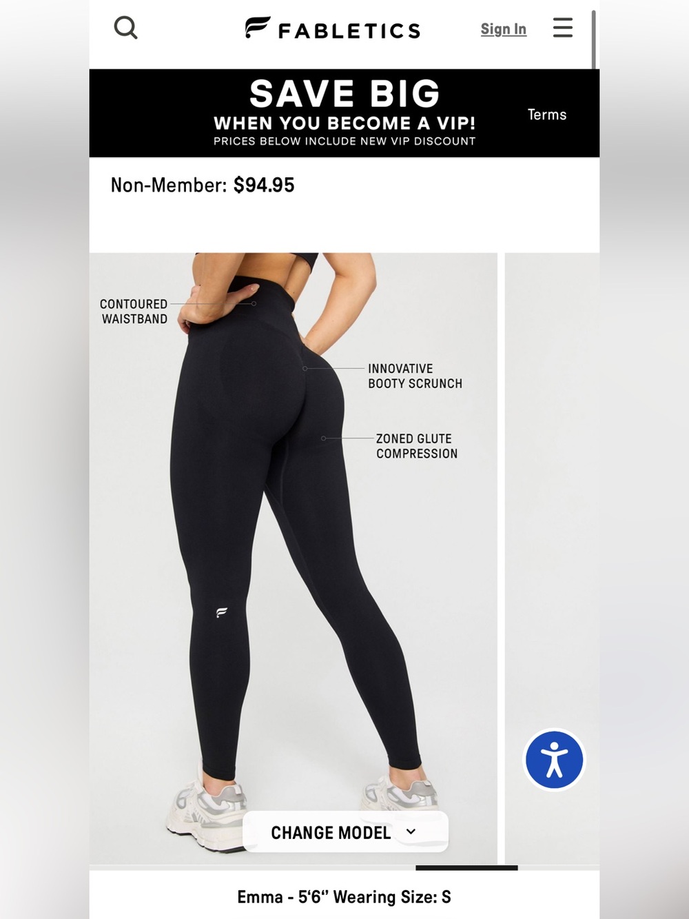 Fabletics High-Waist Black Scrunch Butt Leggings
